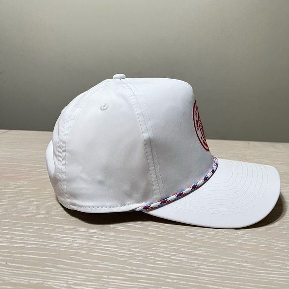 The JT Sports Show Hat Cap SnapBack White Red Rope Logo NFL Imperial Adjustable - Picture 5 of 9
